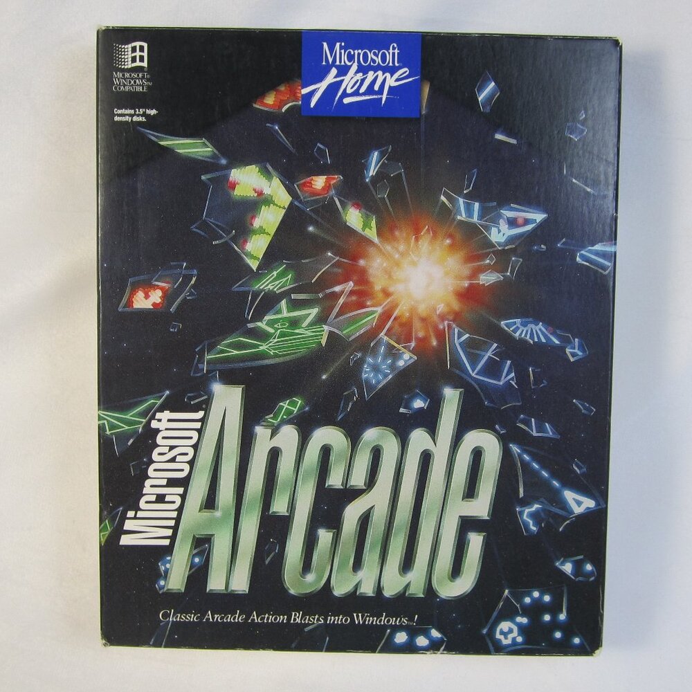 1993 Microsoft Arcade Home Windows PC Big Box as Pictured